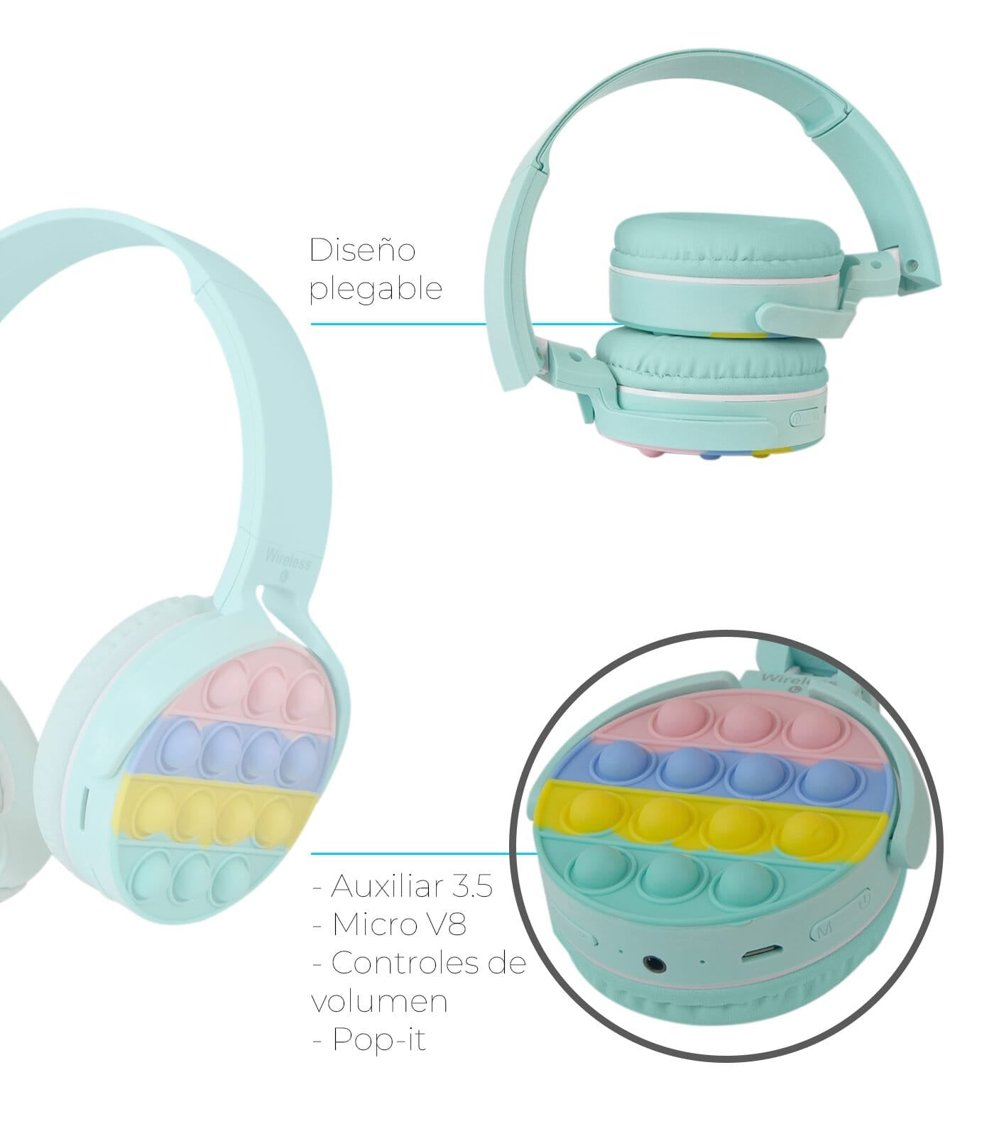 DIADEMAS AUDIFONO POP IT