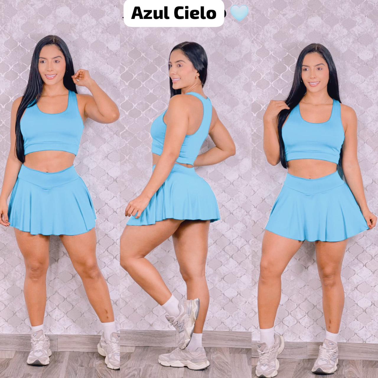 conjunto deportivo falda short